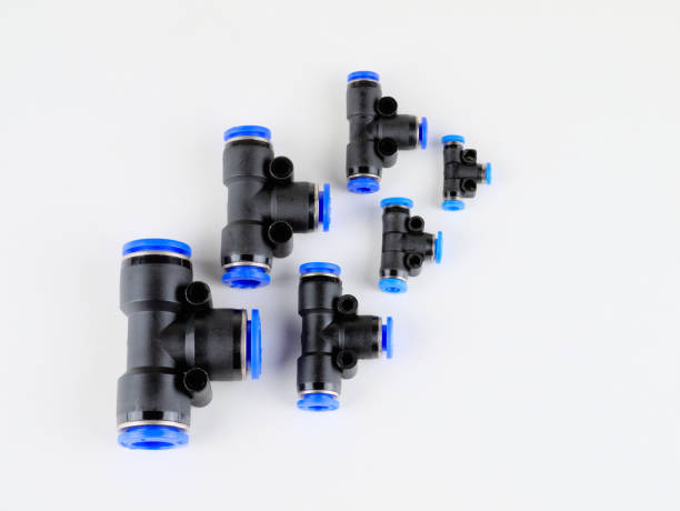 Pneumatic T distributors in various sizes for compressed air lines